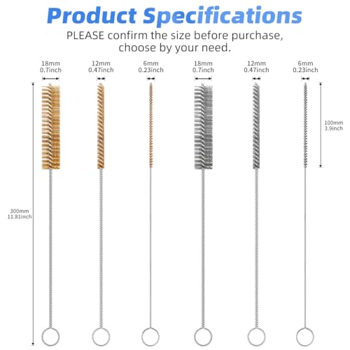 7 PCS Wire Brush Set, Brass Wire Brush and Stiff Bristle Metal Brush with Handle, Heavy Duty Stainless Steel Wire Brushes for Cleaning Rust, Paint Removal, Grill, Welding Slag