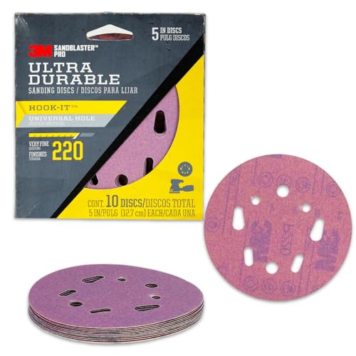3M Sanding Disc Variety Pack - 3M Sanding Pads 2 Pc Bundle of Grits Coarse 80, Very Fine 220 | Interior & Exterior General Purpose Sanding Discs