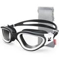 ZIONOR Swim Goggles, G1 SE Swimming Goggles Anti-Fog for Adult Men Women - color: A0-clear Lens Black White Frame