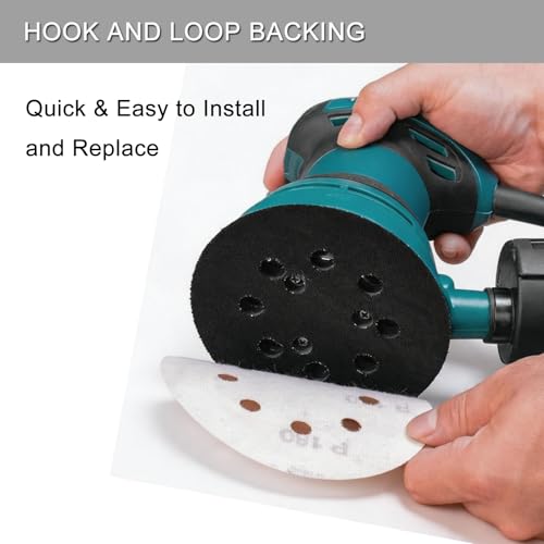 100Pcs 5 Inch Sanding Discs Hook & Loop 8-Hole Wet Dry Sandpaper 180 Grit - style: 100Pcs 180 Grit