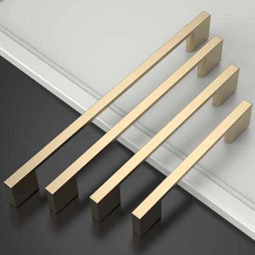 Amerdeco 10 Pack Brushed Brass Cabinet Pulls 3" - color: Brushed Brass, size: 3" hole center