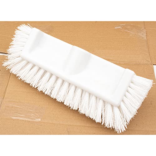 SPARTA Multi-Level Tile Scrub Brush 12" Wide Brush Head, Heavy-Duty Tile Cleaning Brush with End Bristles for Commercial Tiles, Tubs and Floor, Plastic, 12 Inches, White - color: White