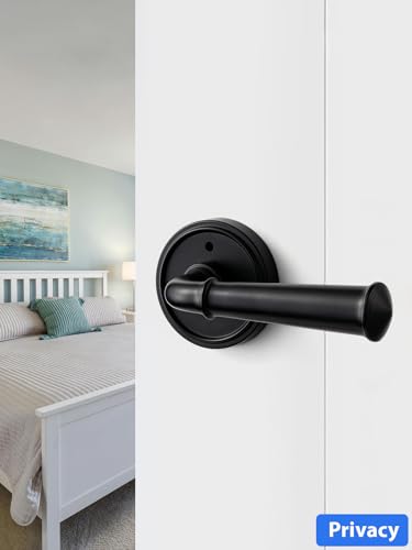 Door Handle Black Privacy Door Lever Black DoorHandle, 1 Pack - color: Black