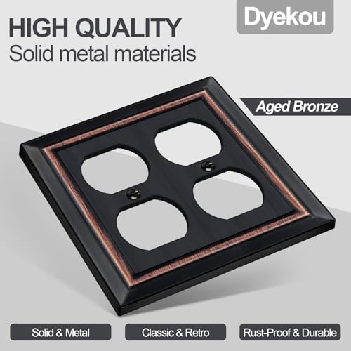 Metal Wall Plate for Electrical Outlets, Applicable to Double Outlet - size: Double Duplex