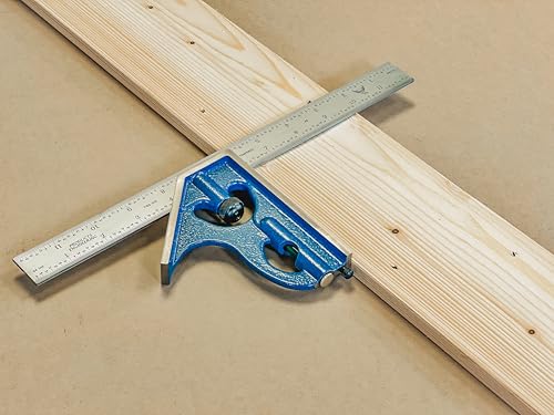 PEC Tools 2-Piece Combination Square, 12" Machinist Blade, Made in USA - color: 4R, size: 12"