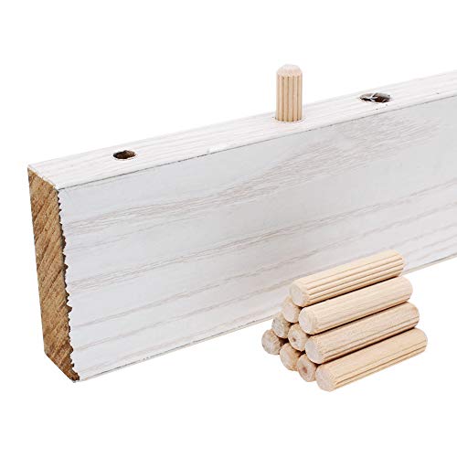 100PCS 5/16" Wood Dowel Pins, Grooved Hardwood Dowels for Furniture Joinery