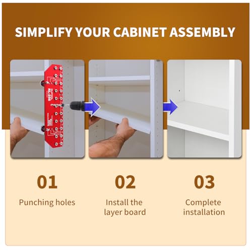 RUITOOL Shelf Pin Jig, 11-Hole Aluminum Shelf Hole Jig with Built-in Clamp - style: 11 Holes