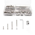 49 PCS M6-1.0x20/40/50/60/70/80 mm Hex Socket Head Cap Screw Barrel Nuts Assortment Kit with Wrenches for Crib Bunk Bed Furniture Cot, Bunk Bed Replacement Hardware - size: Silver-49pcs