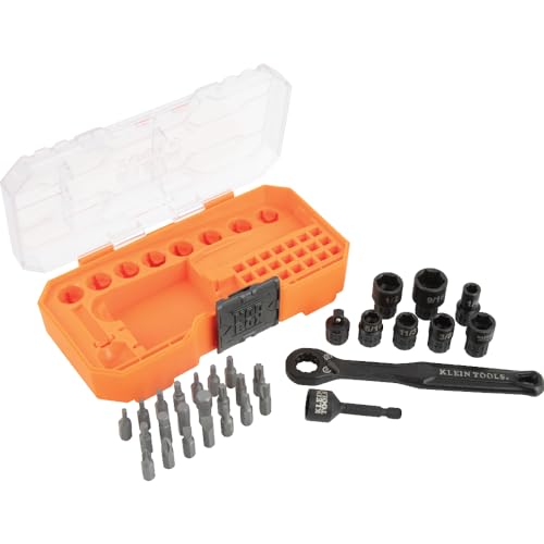 Klein Tools 65300 KNECT 32-Piece Pass Through Socket Set, SAE Impact Set with MODbox Case, 1/4-Inch Drive, Sockets, Bits and Accessories - style: 32-Piece
