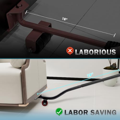 29" Lengthening Furniture Lifter Tool, Appliance Metal Lifter for Furniture - size: Black & Red-29 IN
