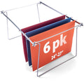 Officemate Hanging File Frame, Letter Size (Fits 24″–27″), Adjustable Heavy-Duty Steel File Drawer Organizer for Desks, Cabinets & Shelves, Set of 6 (98620) - size: 6-Pack