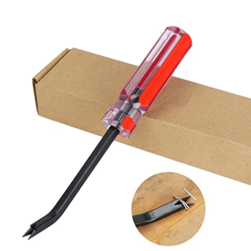 Staple Remover, Staple Puller, Upholstery Tools Staple Lifter, Double Prongs Design, Tack Puller Nail Puller for Removing Various Staples for Furniture, Floor, Wooden Case, Carton, Photo Frame, Carpet - size: Pack of 1