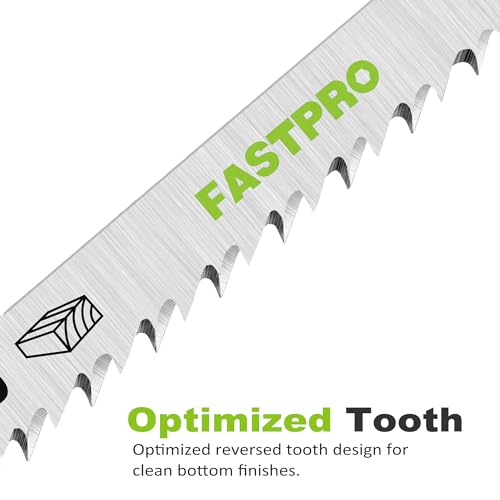 FASTPRO 50-Piece T-Shank Jigsaw Blades Set with Case | Jig Saw Blades for Wood, Metal and Plastic Cutting, Made with HCS/HSS/BIM