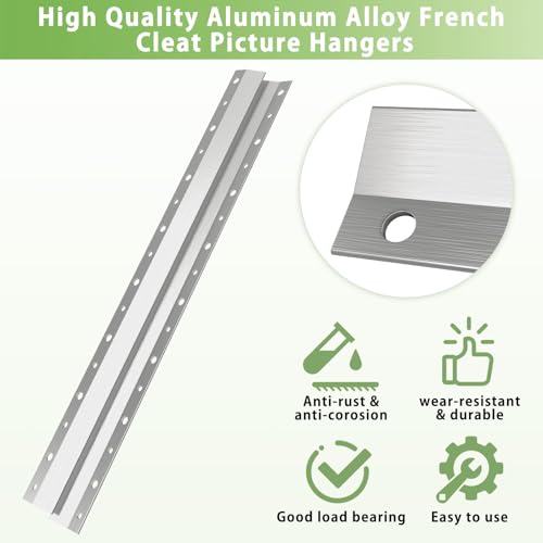 French Cleat Picture Hanger 16inch,Wall Mount Picture Hanger Kit (10 Pairs) - size: 16inch-10Pairs
