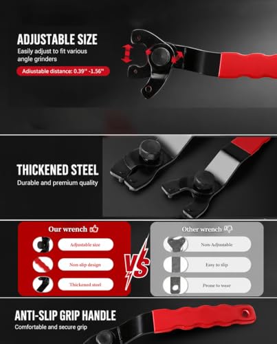 OLIREXD Angle Grinder Universal Adjustable Pin Wrench for Angle Grinder Machine(Red) (1)