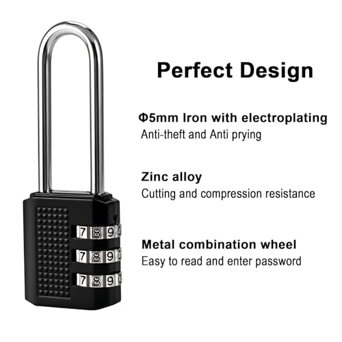 Faburo 4 Pack 2.2 in Long Shackle Small Combination Locker Lock