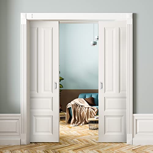 Ravinte 4 Pack Brushed Nickel Sliding Closet Door Handles, 5.9in Length - color: Brushed Nickel, size: 150mm