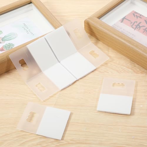10 Pcs Adhesive Picture Hangers, Adhesive Foamboard Hanger, Plastic Sawtooth Adhesive Picture Hanger, No Nail Stick on Picture Hangers, No Hole Picture Hanging Picture Frame Hooks for Back of Frames