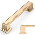 Amerdeco 10 Pack Brushed Brass Cabinet Pulls 3.75" | Cabient Hardware Kitchen Cabinet Handles for Bathroom Drawer Pulls Dresser Pulls ZH0001 - color: Brushed Brass, size: 3.75" hole center, style: 10 Pack