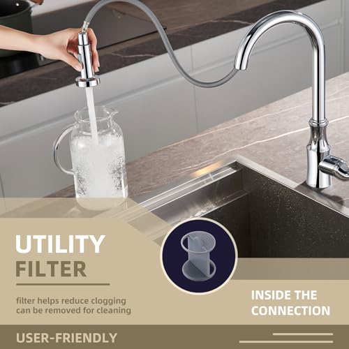 Angle Simple Faucet Head Replacement, Kitchen Sink Sprayer, Chrome - color: Chrome