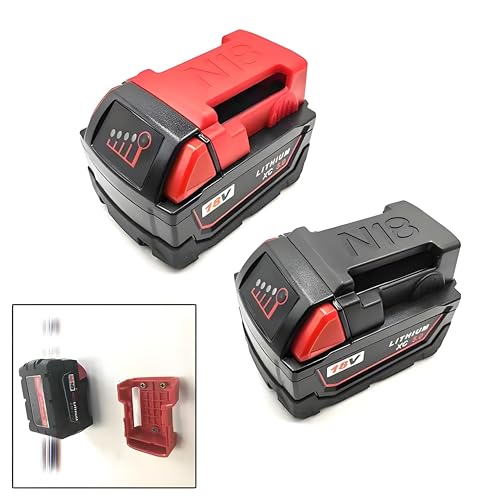 Tool Holder and Battery Holder for Milwaukee M18 18V, 10 Pack power hanger Wall Mount Organizer Storage Shelf with Screws