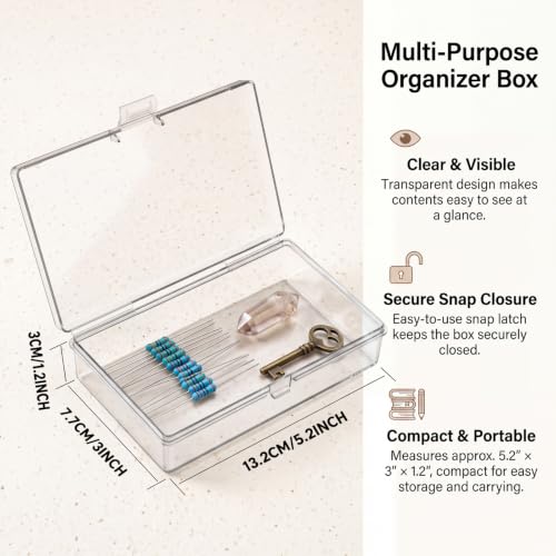 Jetec 6 Pieces Small Clear Plastic Storage Box, 5.2 x 3 x 1.2 Inch - size: 5.2 x 3 x 1.2 Inch