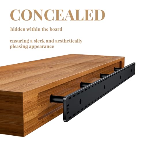 2pcs Large Shelf Brackets Long Floating Shelf Bracket Invisible Floating Shelf Hardware Heavy Duty Floating Mantel Brackets(43"X4"X3" Without Tools) - size: 43"X4"X3"