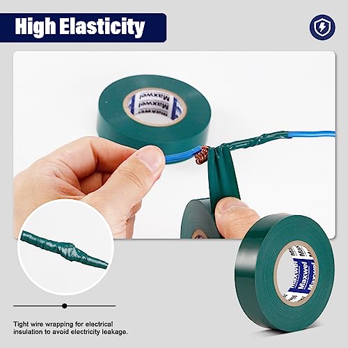 Green Electrical Tape Premium PVC Vinyl Wire Insulating Tape - color: Green