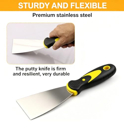 5pcs Putty Knife Scraper Spackle Knife Tool for Repairing Drywall | 1in 2in 3in 4in 5in Putty Knife Scraper Spackle Knife Paint Scraper Tool Rust Resistant for Drywall Removing Wallpaper Mud - size: 1in+2in+3in+4in+5in
