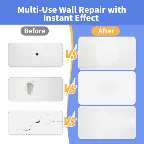 YKF Drywall Repair Kit, 18 oz Ready to Use Quick Dry Wall Repair Paste with Scraper and Self-Adhesive Mesh, White Spackle Putty for Small Holes, Nail Holes, Dents and Cracks