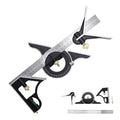 BAUSATZ 12 inch Stainless Steel Combo Square - Universal Bevel 180 Degree Angle Combination Square Set Protractor Ruler