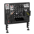 PEGZONE Clamp on Desk Pegboard, 16.5" x 12.6", with 10 Accessories, Black - color: Black, size: Medium