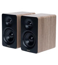 Edifier M60 Multimedia Speaker, 66W RMS Computer Speaker, Classic Oak | Bluetooth 5.3, Hi-Res Audio with LDAC, 3" Mid Bass & 1" Tweeter, USB-C AUX Inputs, Compact Desktop Speaker - color: Classic Oak
