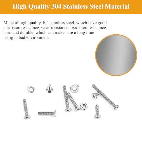 565 Pieces M2 Screws Nuts Washers Set, Sutemribor M2 x 4/6/8/10/12/16/20mm Countersunk Head Socket Cap Screws Nuts Washers Assortment Kit, 304 Stainless Steel, Fully Threaded - size: M2, style: Countersunk Head Socket Cap