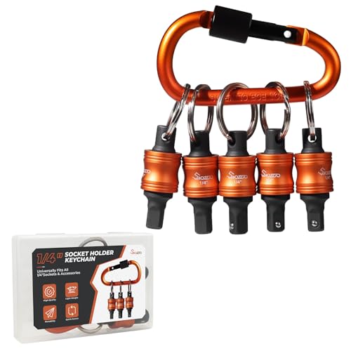 1/4" Socket Holder Keychain 5PCS Set,Drive Quick-Release & Lock Organizer - size: 5PCS-1/4'