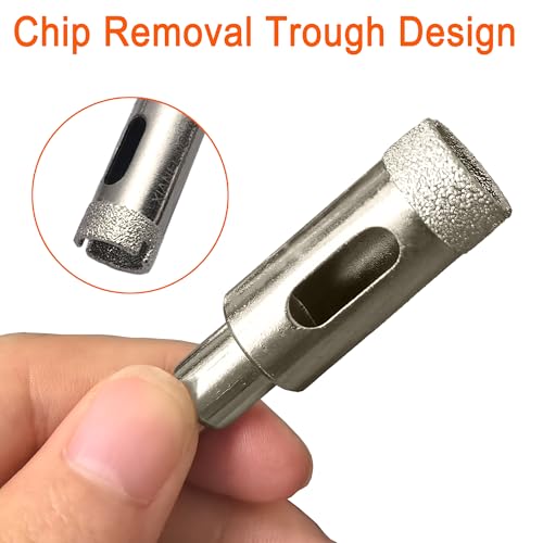 Dry Diamond Drill Bits for Glass, 1/4"~11/16" Diamond Hole Saw Drill Bit | 7PCS Glass Drill Bits for Ceramic Bottles, Pots, Marble, Tile, Stone - size: 1/4"-11/16"