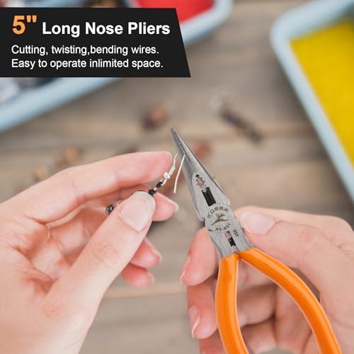 Rongon 5in Small Needle Nose Pliers,Long Nose Plier, Jewelry Plier Tool - size: 2Pcs