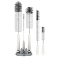 MR.SIGA 5 Pack Bottle Brush Cleaning Set with Storage Holder, White - size: 5.3 x 5.3 x 15.5 inch
