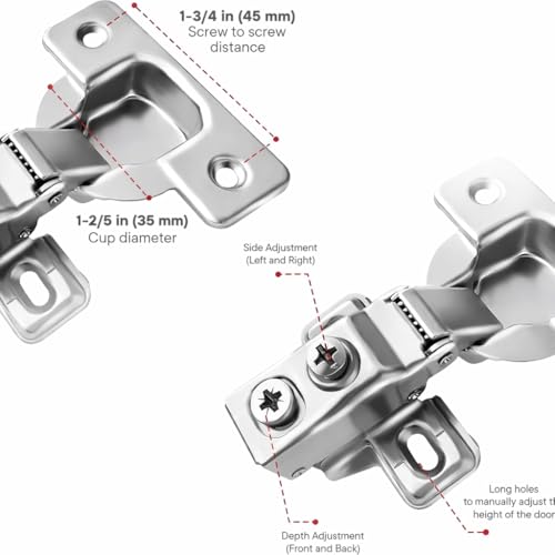 20-Pack 3/8" Overlay Soft Close Face Frame Kitchen Cabinet Hinges - size: 3/8" Overlay
