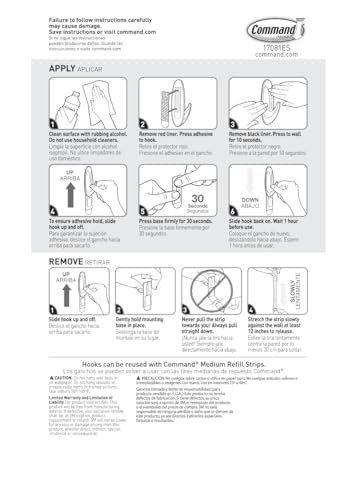Command Medium Designer Hooks Multi-Pack, 6 Hooks, 12 Strips - size: Medium, style: 6 Hooks