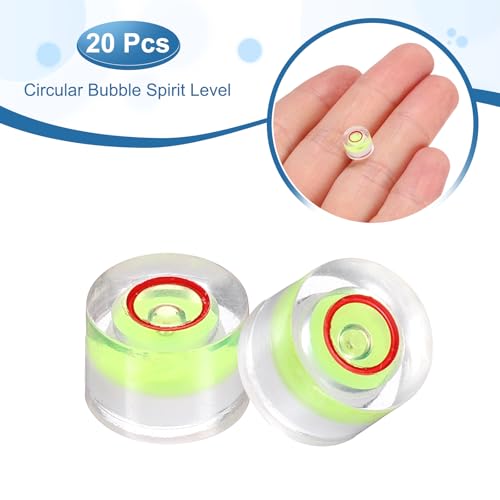 HARFINGTON 20pcs Circular Bubble Spirit Level 8x5.5mm Mini Round Bubble Spirit Level Little Measuring Layout Tools for TV Industrial Carpentry Picture Frame, Green/Red - color: Green/Red, size: 8x5.5mm