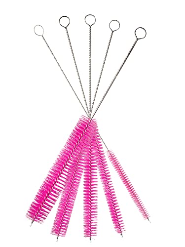 10" Extra Long Tube Brush Set - Large 5 Pack - Pink - color: Pink, size: Large 5 Pack (8mm 12mm 16mm 20mm 24 mm)