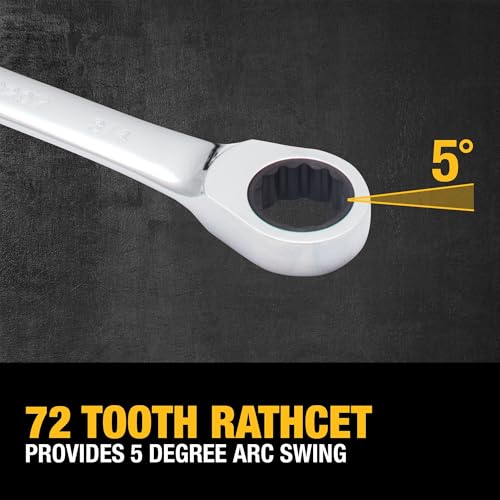 DEWALT Tough Box 8 PC SAE Ratcheting Combination Wrench Set - style: SAE