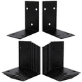 16Pcs Raised Garden Bed Corner Brackets, 4Inch Stainless Steel Bracket, Black Angle Brackets, L Corner Brace, Heavy Duty L Brackets 90° Metal Bracket for Wooden Furniture Timber （4 Different Sizes） - size: 16PCS-4'' L Brackets