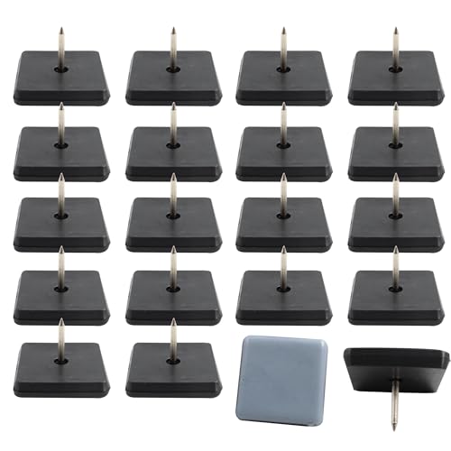 20pcs 1-1/4" Nail on Furniture Glides Sliders for Wooden Furniture, Furniture Sliders Pads Square Teflon Furniture Glides Floor Protectors PTFE Moving Furniture Glides - size: 1.18x1.18-20pcs