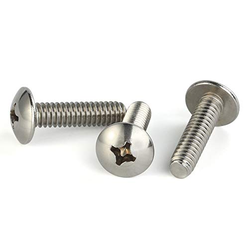 Mellewell #10-24 x 3/4" Truss Head Machine Screws, Full Thread, 18-8 Stainless Steel, Quantity 50 - color: Silver, size: #10-24 x 3/4"