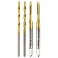 uxcell Metric Tap & Drill Bit Set, 2pcs M2 x 0.4 Spiral Point Thread Taps and 2pcs 1.6mm Twist Drill Bits, Titanium Coated HSS6542 Screw Tapping Threading Tools - size: M2 x 0.4 + 1.6mm