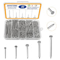 460pcs Hardware Nails Assortment Kit, Stainless Steel 304 Nails Kit, Wall Nails Kit,5 Size Picture Hanging Nails, Wood Nails, Finishing Nails(0.5inch,1inch,1.5inch,2inch,3inch) - size: 460pcs Nails Kit