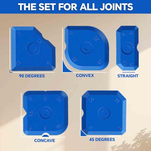 5Pcs Silicone Caulking Tools Compatible with Sealant Grout Finishing Sealing Blue Caulk Tool Kit