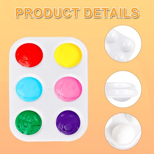 Plastic Round Paint Pallet Tray Painting Palettes Bulk 100Pcs
